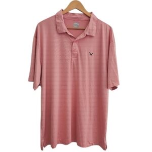 Callaway Opti-Dri Red White Stripe Polo Men’s XXL Golf Shirt Outdoor Vacation